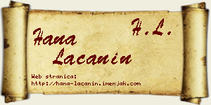 Hana Lačanin vizit kartica